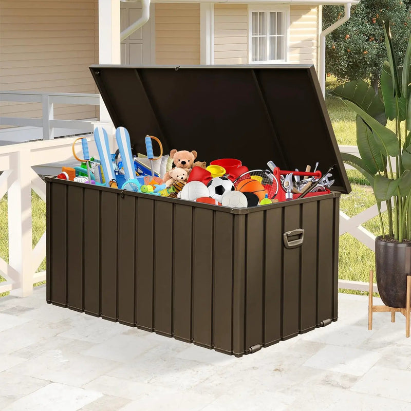 Domi 200-Gallon Outdoor Storage Box – Waterproof, Lockable Storage Cabinet for Patio Furniture, Garden Tools & Pool Supplies – Large Metal Storage for Cushions by GreenHaven Gardens