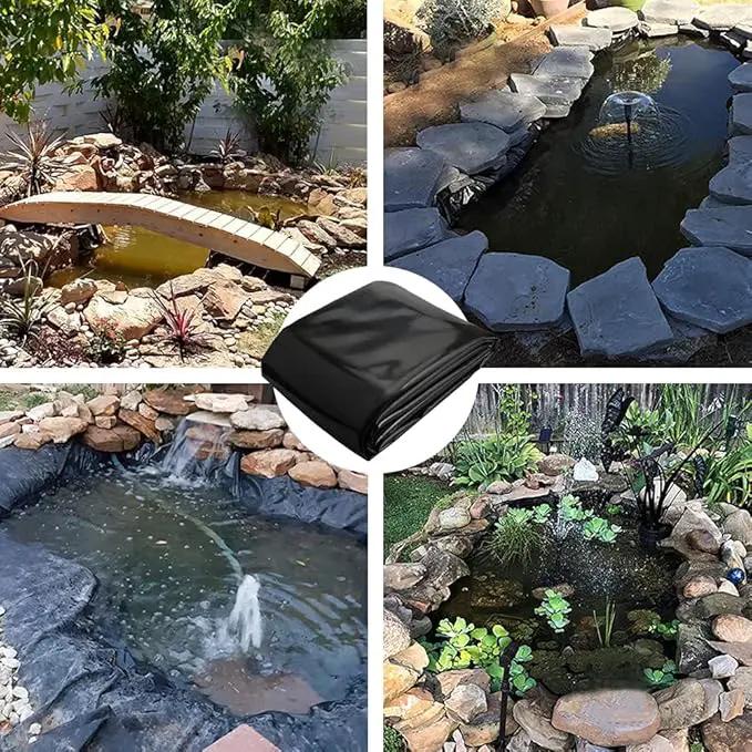 20 Mil Pond Liner, 10x13 Ft Pond HDPE Skins Small Fish Pond Liners Rubber Pond Tarp Easy Cutting Underlayment for Fountains, Waterfall & Water Gardens by GreenHaven Gardens