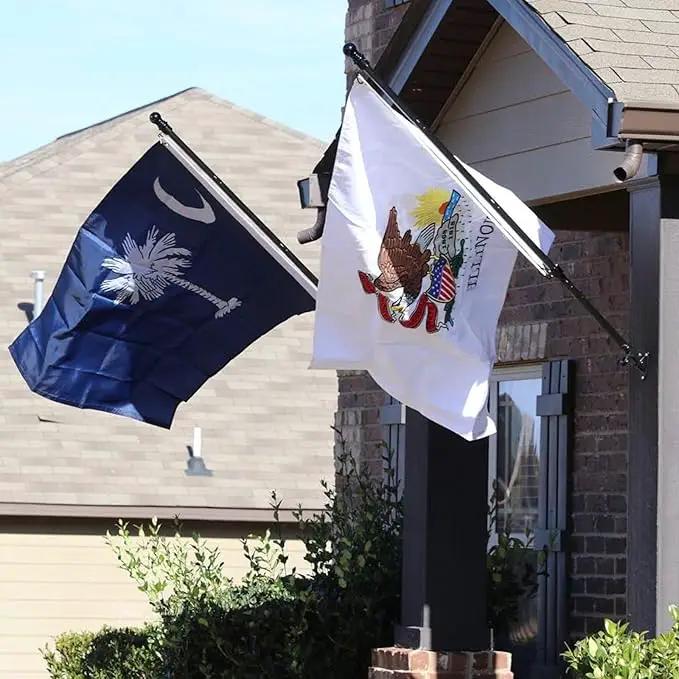 TOPFLAGS Illinois Flag 4x6 Ft IL State Flags Embroidered Heavy Duty for Outdoor with 2 Brass Grommets 4 Stitching Rows Vivid Color Sewn Stripes by GreenHaven Gardens