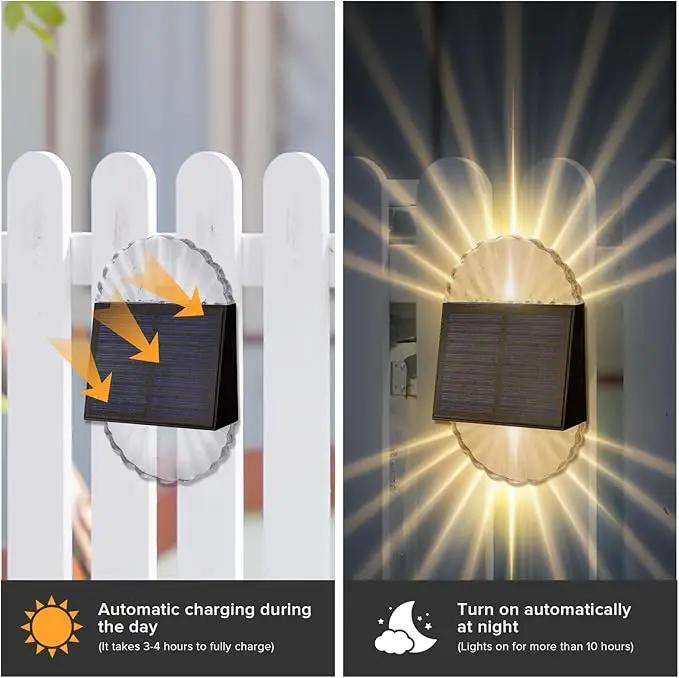 Solar Deck Post Lights, 4 Pack for Fence, Garden, Yard, Patio Decor - Outdoor Waterproof LED, Warm White by GreenHaven Gardens