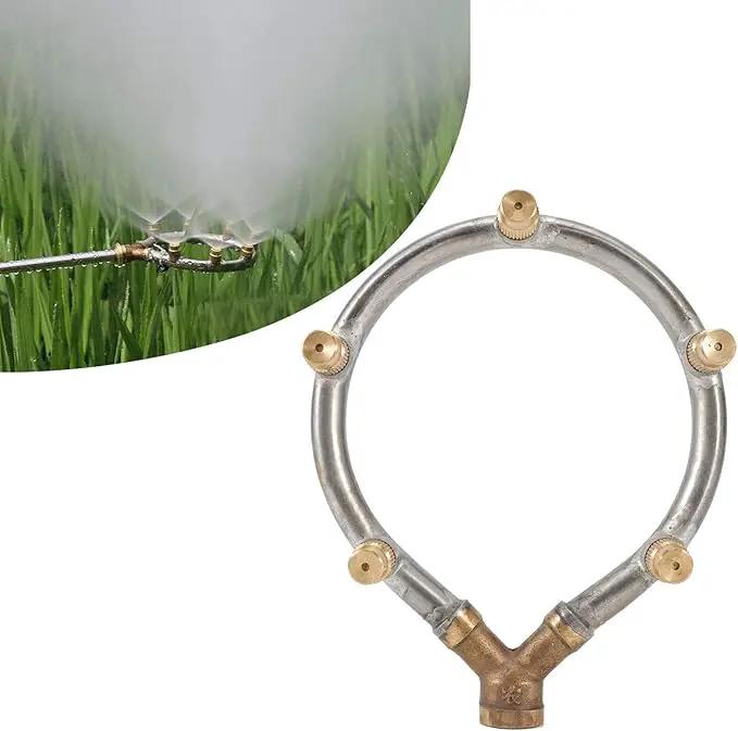 Misting Nozzle Stainless Steel 5 Head Adjustable Circular Irrigation Sprinkler Misting for Garden Watering by GreenHaven Gardens