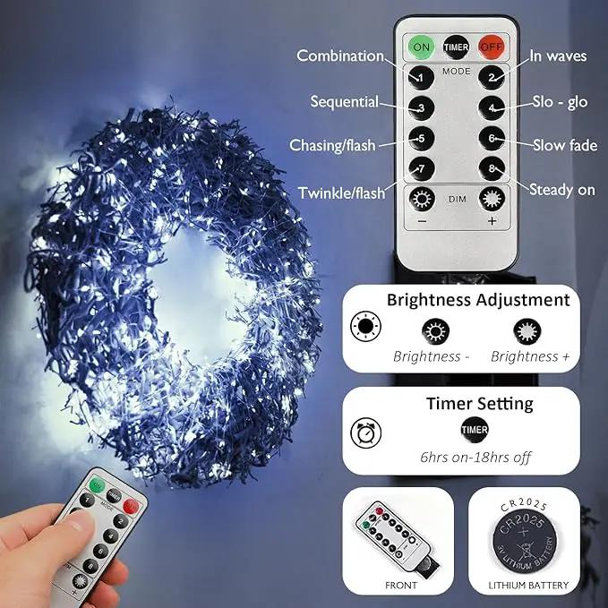 Homemory 4 Pack 20 Ft 60 LED Fairy Lights Battery Operated String Lights with Remote Waterproof 8 Modes Firefly Twinkle Christmas Lights for Party Bedroom Wedding Decorations(Cool White) by GreenHaven Gardens