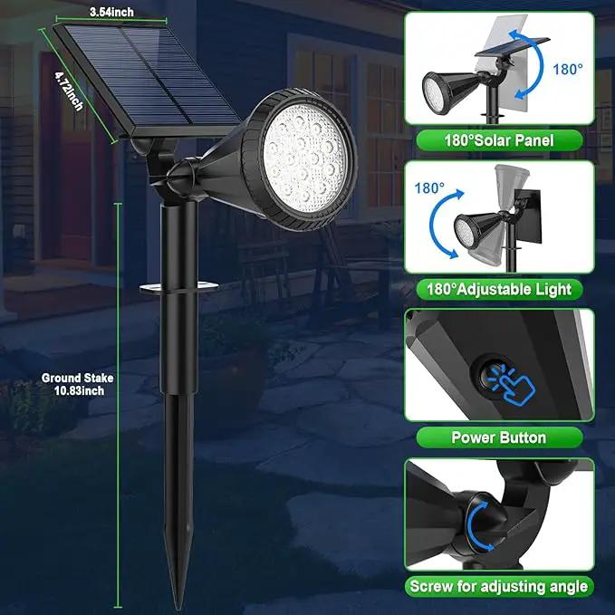 Solar Lights Outdoor Waterproof IP65 180° Adjustable Solar Powered Landscape Spot Lights for Yard 4 Lighting Modes Spotlights for Pathway Garden Outside Wall Pool Porch (8 Pack, Cool White) by GreenHaven Gardens