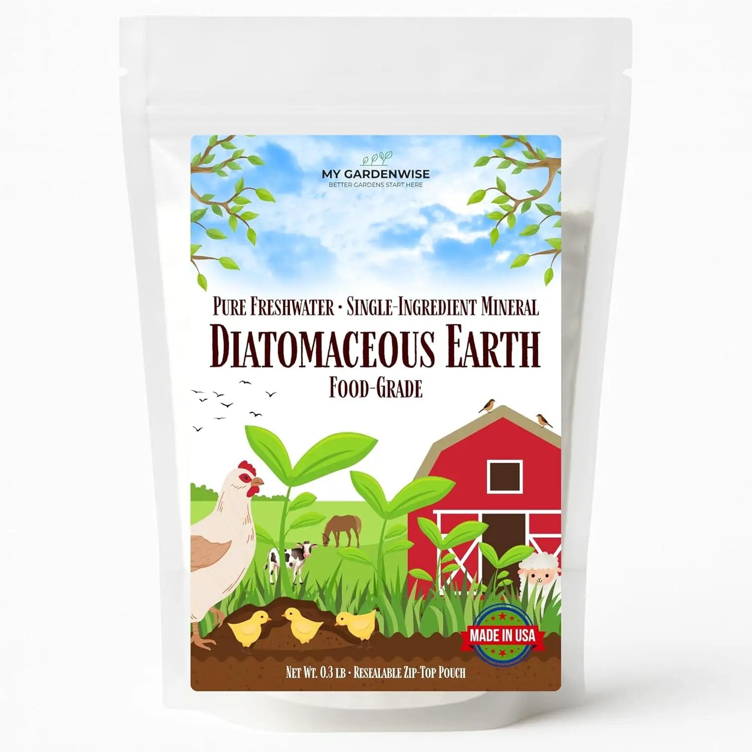 Diatomaceous Earth Food Grade – Diatomaceous Earth (DE) Powder – Pets & Plants Safe – Made in USA (0.3 lb) by GreenHaven Gardens