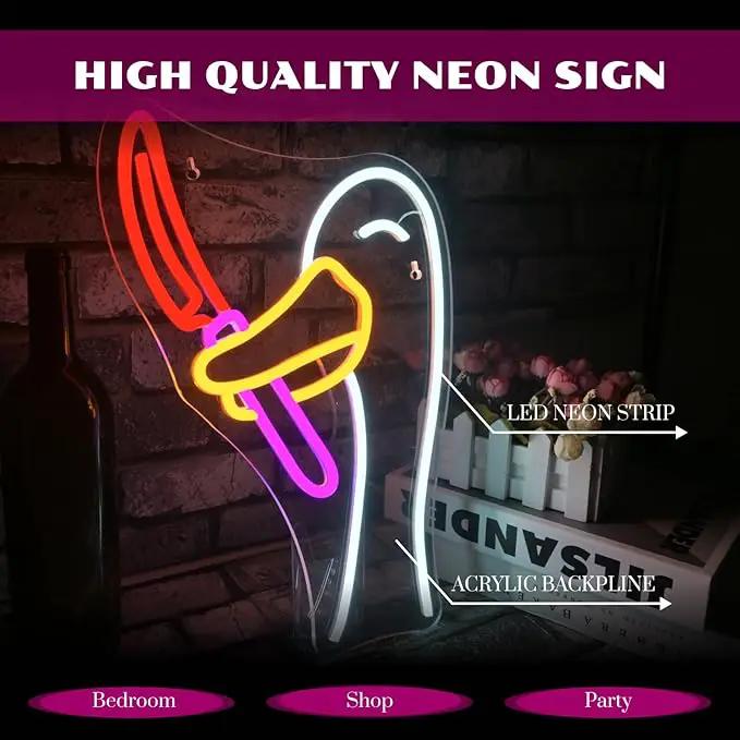 Silly Goose Neon Sign Dimmable Goose Knife Neon Signs for Wall Decor LED USB Powered Anime Neon Light Sign for Bedroom Room Club Restaurant Party Decoration Birthday Gifts by GreenHaven Gardens