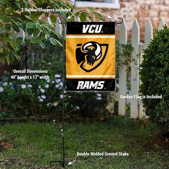 Virginia Commonwealth Rams Garden Flag with Stand Holder by GreenHaven Gardens
