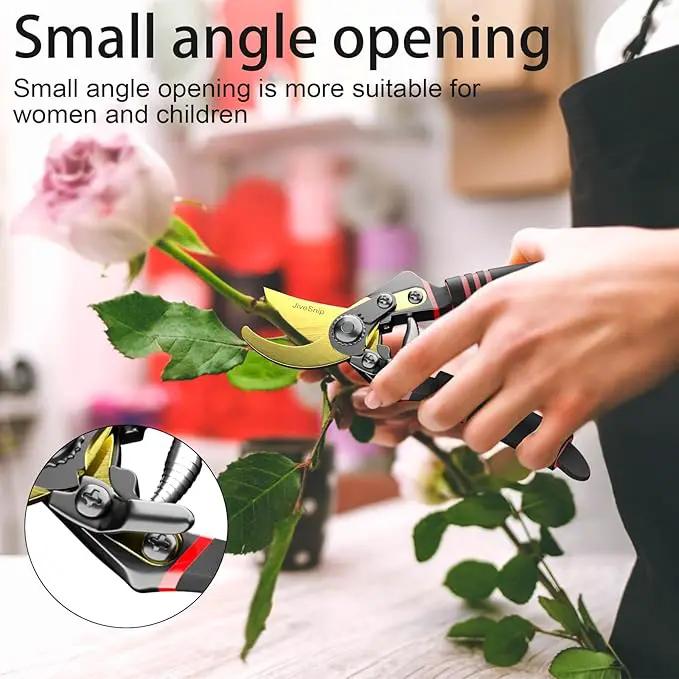 Professional Titanium Garden Shears Adjustable Opening Size- Professional Bypass Pruning Shears for Plants, Hedges, and Flowers by GreenHaven Gardens