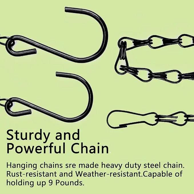 RIFNY Hanging Chains with Hooks, 10 Pieces 24 Inch Black Chain for Hanging Bird Feeders Planters Baskets Billboards Lanterns Wind Chimes Ornaments Outdoor/Indoor Use (24 inch 10pcs) by GreenHaven Gardens