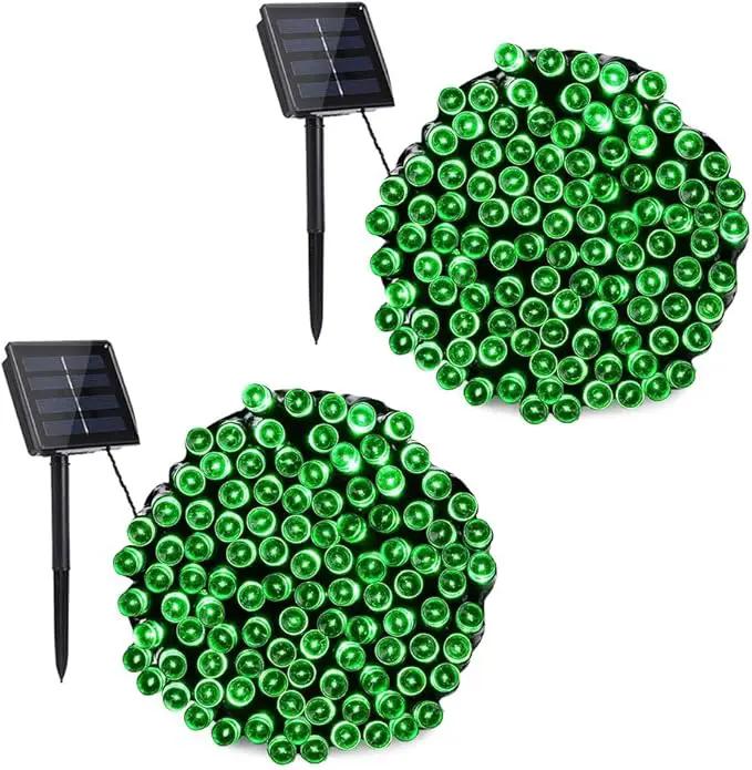 Toodour Solar Christmas Lights, 2 Packs Total 144ft 400 LED 8 Modes Solar String Lights, Waterproof Solar Outdoor Christmas Lights for Garden, Patio, Fence, Balcony, Christmas Tree Decor - Green by GreenHaven Gardens
