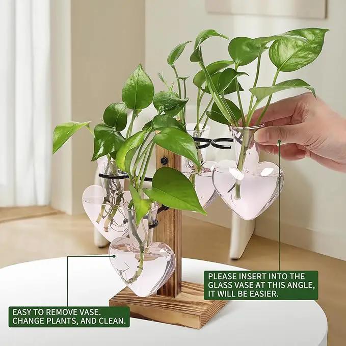 Plants Propagation Stations Plant Terrarium Kit Glass Planters for Indoor Plants House Plant Accessories Gift for Women - 4 Love Bulb Vase by GreenHaven Gardens
