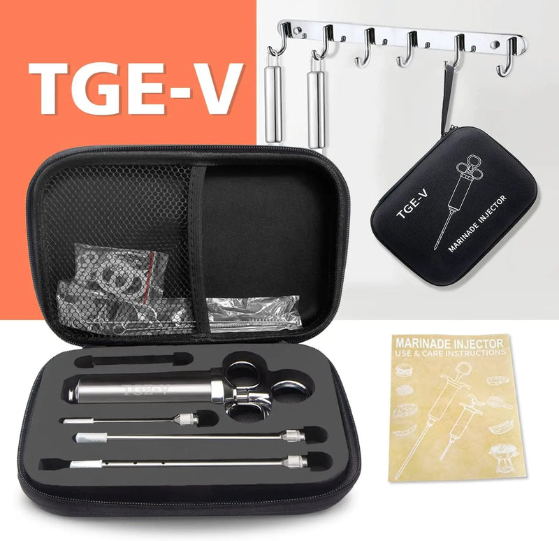 Meat Injector Syringe, Injector Marinades for Meats, Turkey, Brisket; Come with 3 Marinade Injector Needles; Meat Injectors for Smoking and BBQ, 2-OZ by GreenHaven Gardens