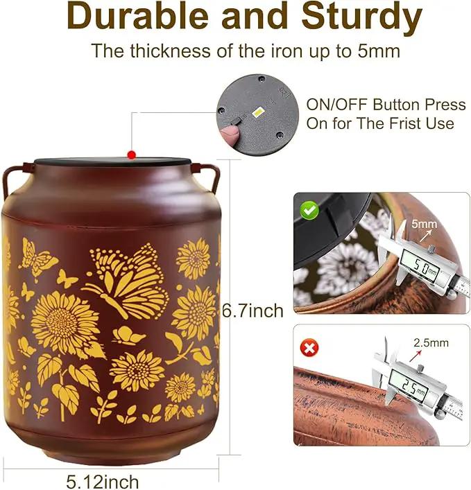 Birthday Gifts for Women Mom Grandma Solar Lanterns Outdoor Waterproof Butterfly Garden Decor Hanging Metal Lights Outside for Yard,Patio,Backyard,Porch by GreenHaven Gardens