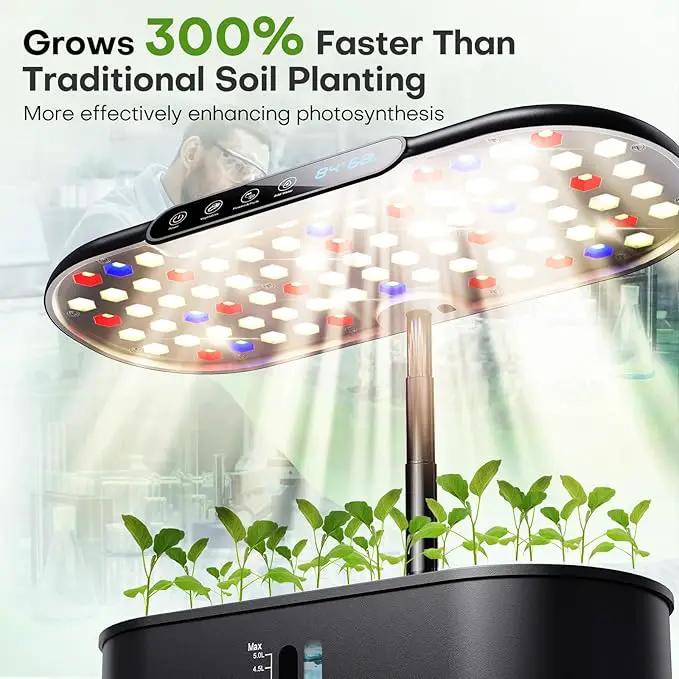 Ahopegarden Hydroponics Growing System kit Indoor Garden, 12 Pods Plant herb Garden with LCD Environmental Detection Germination Vegetable LED Growth Lamp, Hydroponics Grower Healthy Fresh Vegetables by GreenHaven Gardens