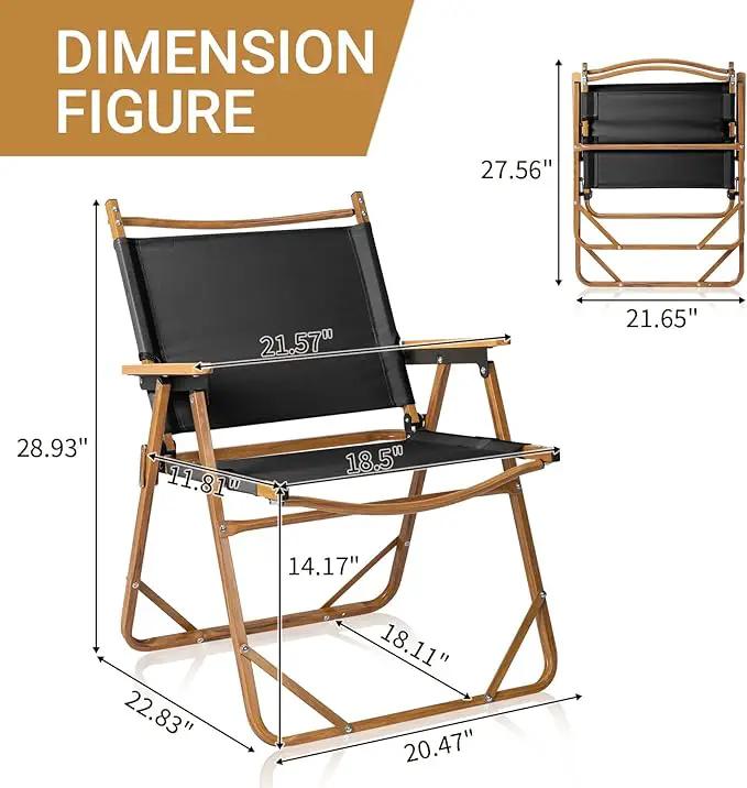 Outvita Portable Folding Camping Chair, Ultralight Low Beach Chair, Durable Aluminum Frame Armchairs for Hiking Concert Fishing Picnic, Supports 223Lbs by GreenHaven Gardens