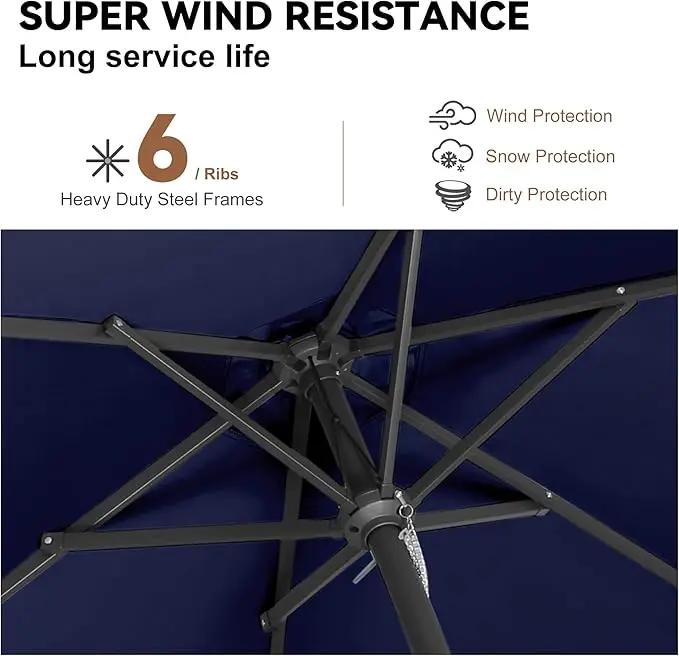 9ft Outdoor Patio Umbrella - Table Umbrella Waterprool UV Protection, Sombrillas de Patio with Push Button Tilt&Crank, Sun Umbrella for Pool, Porch, Garden, Deck, Backyard(Dark Blue) by GreenHaven Gardens