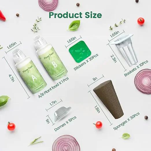 LetPot 77 Pcs Seed Pod Kits, Square Grow Anything Kit for Hydroponics, with 2 A&B Nutrient Plant Foods and 30 Sponges, 5 Domes, 10 Baskets, 30 Stickers, Compatible with LetPot Mini, YOOCAA, QYO, LYKO by GreenHaven Gardens