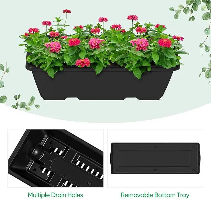 Raised Garden Bed 3 Tier Vertical Garden Planter Elevated Planter Boxes Outdoor Herb Planter with Drainage Holes Removable Tray for Patio Balcony Porch Black by GreenHaven Gardens