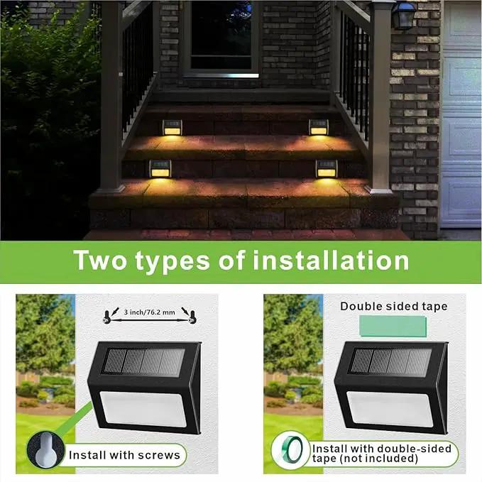 XLUX Solar Lights for Steps Decks Pathway Yard Stairs Fences, LED lamp, Rainproof, Black Metal Housing, 12 Pack by GreenHaven Gardens