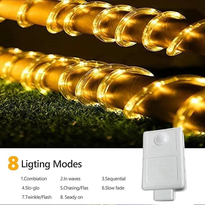 200ft LED Rope Lights Outdoor, 1440 LED Flexible Tube Lights with 8 Modes, Waterproof LED Rope Lighting for Outside, Garden, Patio, Bedroom, Party, Pool, Fences, Indoor Outdoor Decoration (Warm White) by GreenHaven Gardens