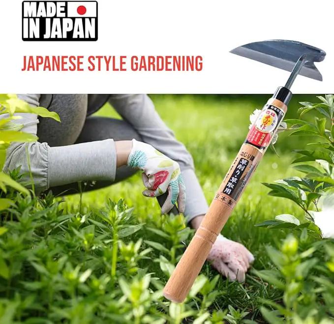 Japanese Gardening Weeding Sickle Left Handed [Made in Japan] Garden Hand-held Tools Hand Hoe Weeder by GreenHaven Gardens