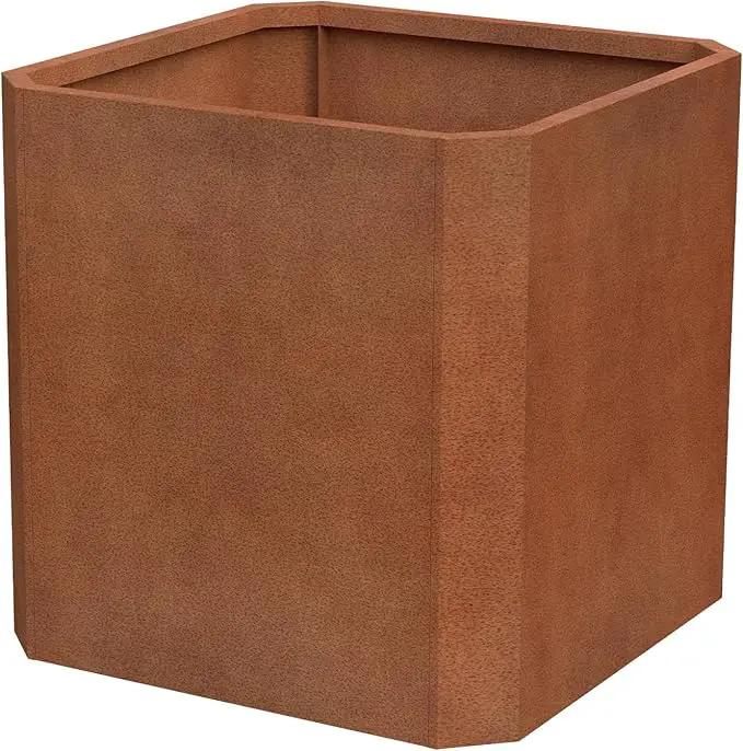 Corten Steel Planter Box-20"x20"x20"-Large Square Planter Matel -Outdoor Indoor- Heavy Duty Rustic Tall Planter Flower Pot Commercial Residential for Patio Porch Deck Home Backyard by GreenHaven Gardens
