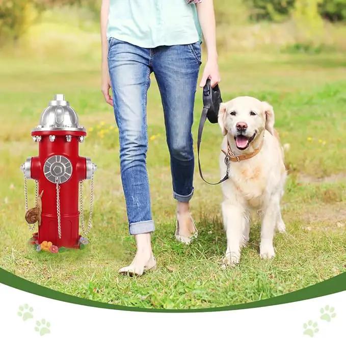 Large Dog Fire Hydrant Pee Post Training Statues with Snail Puppy Pee Training Post Resin Garden Fire Hydrant Figurines for Indoor Outdoor Decor by GreenHaven Gardens