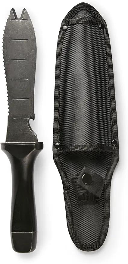 Hori Hori Garden Knife, Traditional Japanese Weeding Tool with ergonomic wooden handle. Hori garden tool with 7'inch blade with case. (Weeder blade) by GreenHaven Gardens
