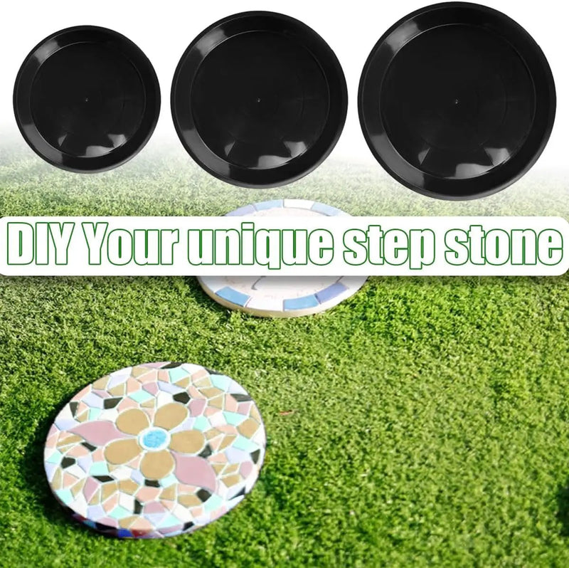 Reusable Mold Tray for Stepping Stone 3 Size Soft PlasticCement Molds for Concrete and Stained Glass Round by GreenHaven Gardens