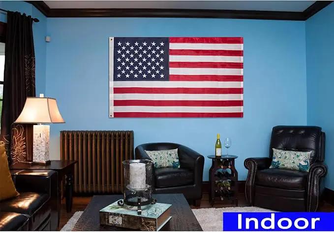 US Embroidered American Flags for Outside 3x5 USA Flag Banner Heavy Duty Made in USA High Wind Vivid Color Embroidered Stars-sewn Stripes Waterproof by GreenHaven Gardens