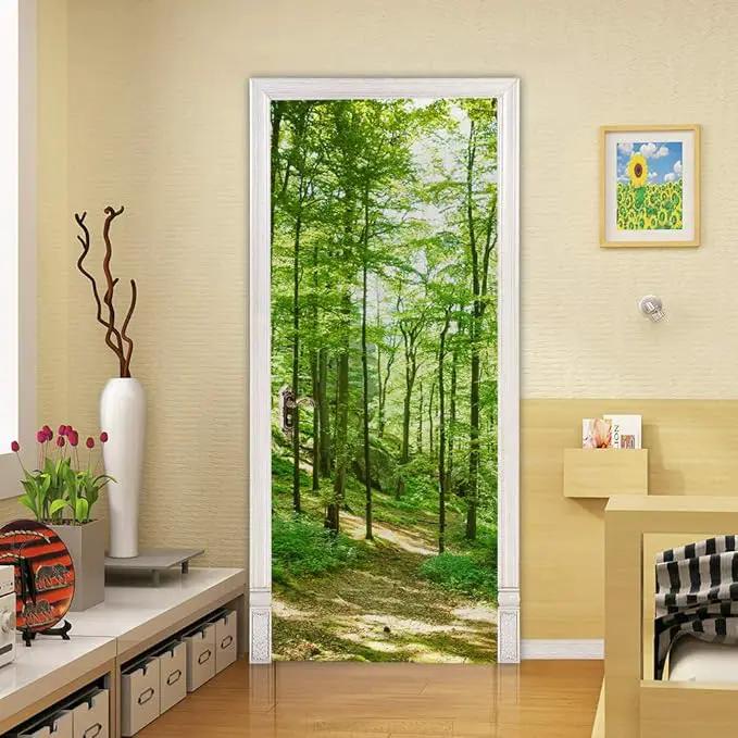 3D Self-Adhesive Door Wallpaper - Forest Poster Premium PVC Waterproof Wall Sticker for Bedroom Living Room Decoration 77 x 200 cm by GreenHaven Gardens
