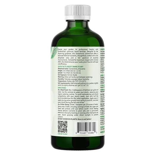 3-1-2 Liquid Fertilizer Concentrate with Micronutrients - Ideal Snake Plant Food for Sansevieria (Dracaena trifasciata), Indoor Plant Care (32 OZ) by GreenHaven Gardens