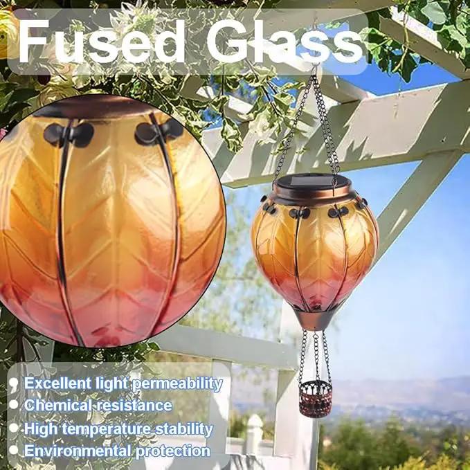 Hot Air Balloon Solar Lantern with Flickering Flame Hanging Solar Lanterns Outdoor Lights Waterproof Lanterns Decorative Garden Patio Yard Party Decor Yellow by GreenHaven Gardens