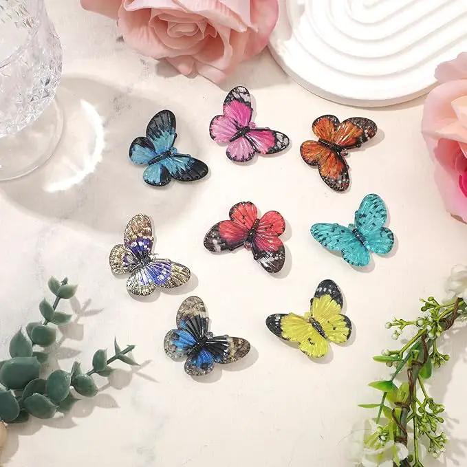 80pcs Micro Resin Butterflies, 1.6Inch Colourful Miniature Tiny Butterflies Crafts Mini Resin Butterflies for Decoration Doll House Decor Dream Garden Fairy Toys Landscape Miniature Things by GreenHaven Gardens