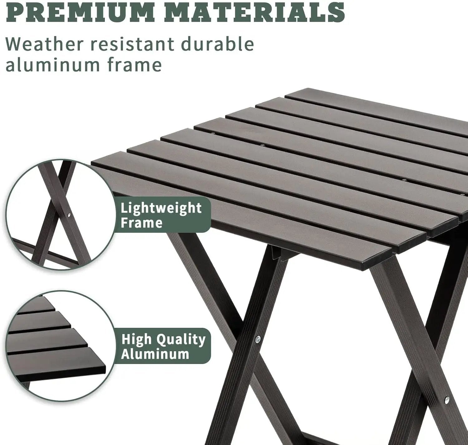 SUNNYFEEL Folding Camping Table - Lightweight Aluminum Portable Picnic Table, 18.5x18.5x24.5 Inch for Cooking, Beach, Hiking, Travel, Fishing, BBQ, Indoor Outdoor Small Foldable Camp Tables by GreenHaven Gardens