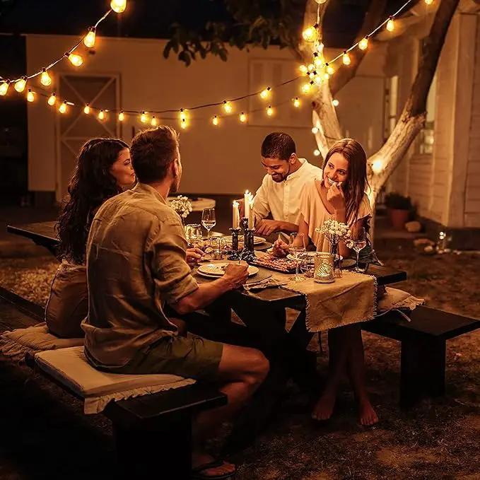 GLUROO 60FT LED Outdoor Patio Lights Waterproof with 30+2 Vintage Bulbs Shatterproof Energy Saving,2700K Hanging Edison String Lights Outside for Backyard,Bistro,Camping,Gazebo by GreenHaven Gardens