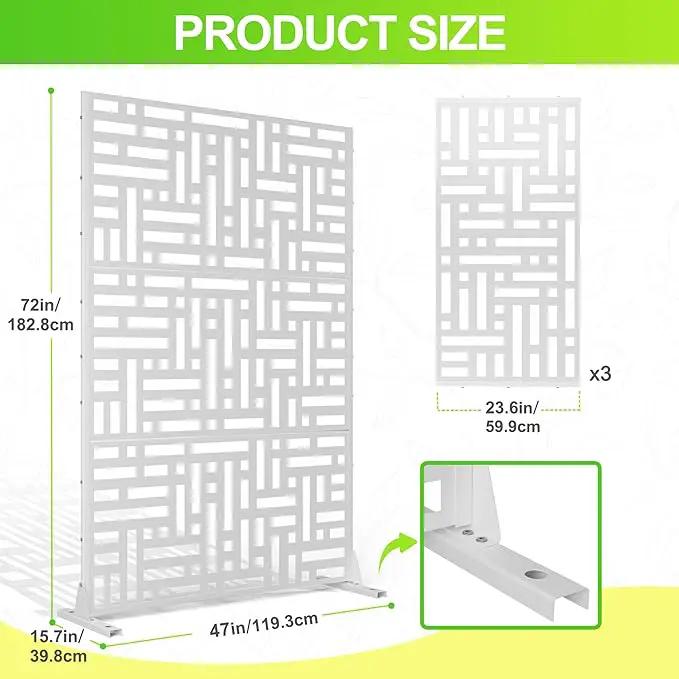Outdoor Privacy Screen,72" H×47" W Metal Privacy Screen, Freestanding Privacy Fence Panels for Patio by GreenHaven Gardens