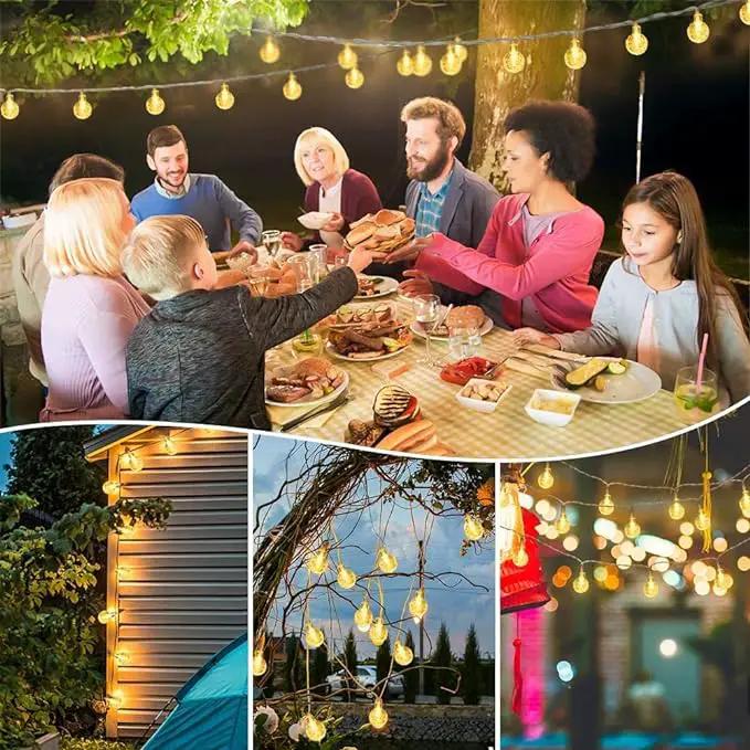 Globe String Lights 49.2 Feet 100 LED, Plug in Crystal Fairy String Lights with Remote Timer, 8 Modes Indoor Outdoor Hanging Globe Lights for Wedding Bedroom Classroom Patio Garden by GreenHaven Gardens