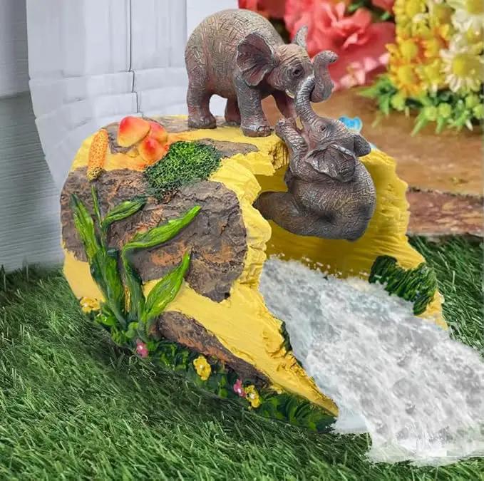 Elephant Gutter Downspout Extension Statues Garden Decoration,Rain Downspout Diverter Garden Statue,Decorative Gutter Extension，3"×4" Downspout Splash Block，Animal Resin Statue Outdoor Décor by GreenHaven Gardens