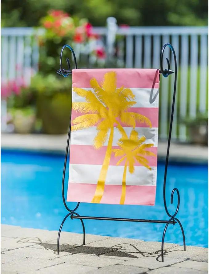 Evergreen Flag Scroll American Garden Flag Stand | Premium Metal Iron Garden Flag Holder Stand for Outside House Decor | Fits 12x18 Garden Flags for Outside by GreenHaven Gardens