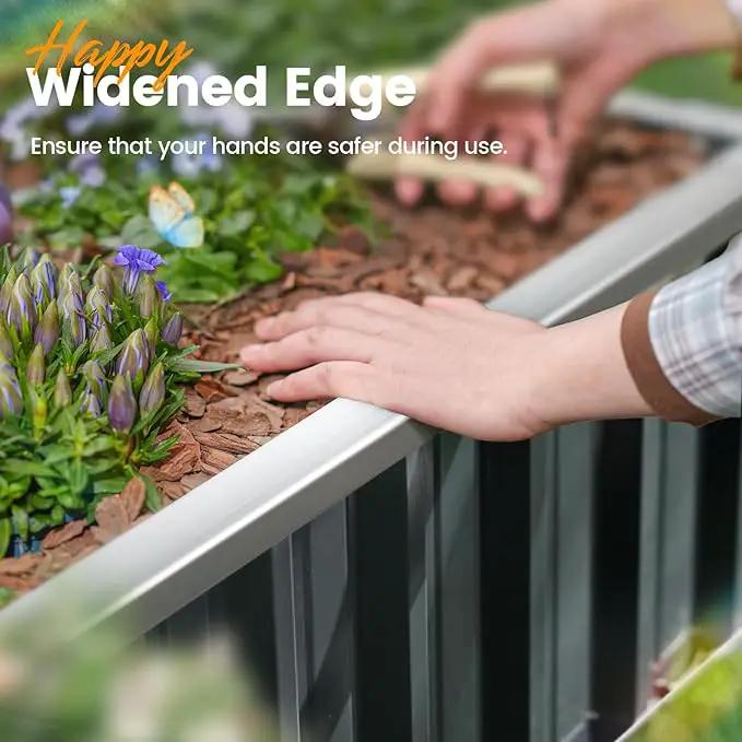 KING BIRD Raised Garden Bed 68" x 36" x 18" Heightened Galvanized Steel Metal Planter Box Outdoor for Deep-Rooted Vegetables, Flowers, Large Raised Bed Kit (Dark Grey) by GreenHaven Gardens