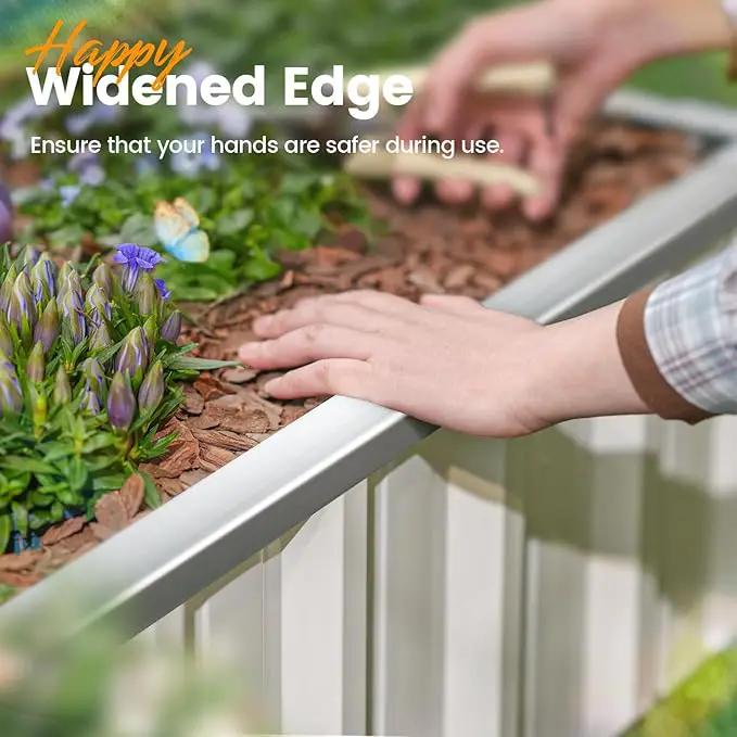 KING BIRD Raised Garden Bed 68"x 36"x 12" Galvanized Steel Metal Outdoor Garden Planter Box Kit with 2 Pairs of Gloves (Ivory) by GreenHaven Gardens