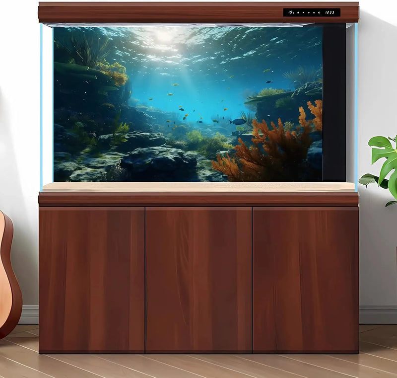 Ocean Floor Fish Tank Background Underwater Rock Aquarium Background Under The Sea Terrarium Backgrounds Aquatic Plants Sunlight Fish Tank Backgrounds Tropical Fish Aquarium Wallpaper 30x12in by GreenHaven Gardens