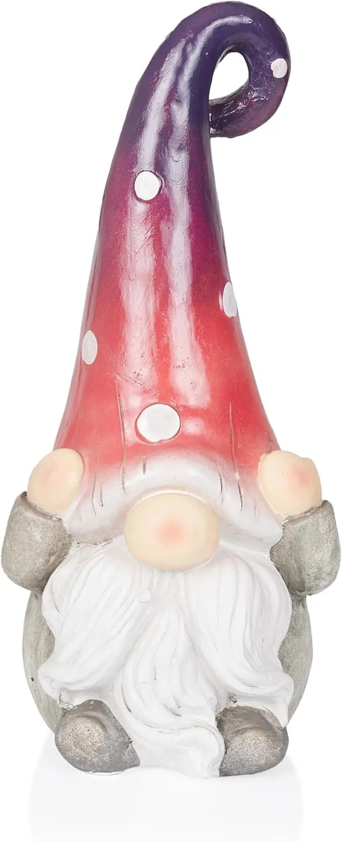 Alpine Corporation - 18” Tall Outdoor Garden Gnome Yard Decoration - Hear No Evil Gnome Statue – Lawn Statuary with Ombre Hat - Durable, Weatherproof Décor for Patio & Deck by GreenHaven Gardens