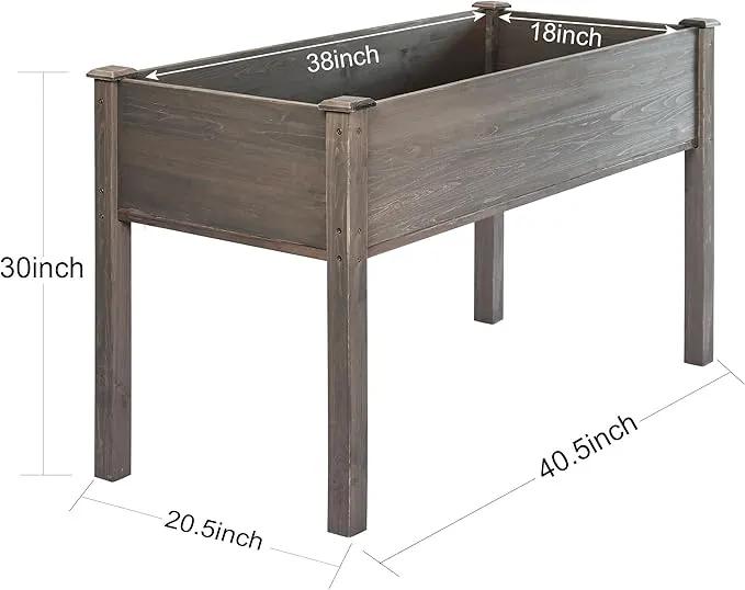 LZRS Raised Garden Bed Outdoor Planter Box with Legs for Herbs, Vegetables, Flowers, Great for Outdoor Patio, Yard and Deck, 220lb Capacity, Grey by GreenHaven Gardens
