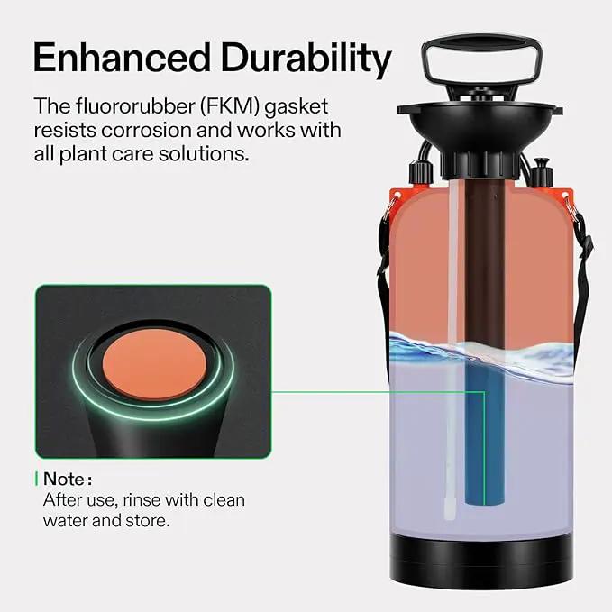 VIVOSUN 1.85-Gallon Pump Pressure Sprayer, Pressurized Lawn & Garden Water Spray Bottle with Adjustable Shoulder Strap, for Spraying Plants, Garden Watering and Household Cleaning by GreenHaven Gardens