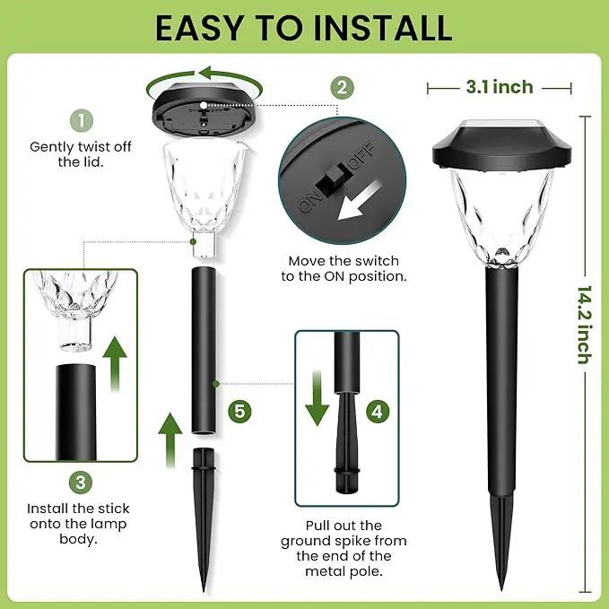 Solar Outdoor Lights Waterproof,Solar Pathway Lights Outdoor with Great Pattern, Auto On/Off Garden Decor for Outside Garden Walkway Driveway Pathway(8 Pack) by GreenHaven Gardens