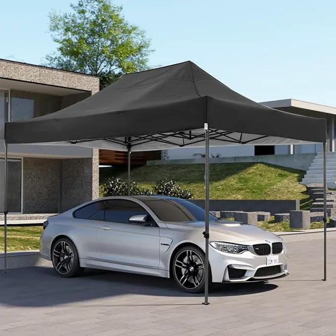 COBIZI 10x15 FT Pop up Canopy Tent,Heavy Duty Easy Up Commercial Outdoor Party Canopy Tents for Wedding Parties All Season Wind & Waterproof Gazebo with Carry Bag,Black(Frame Thickened) by GreenHaven Gardens