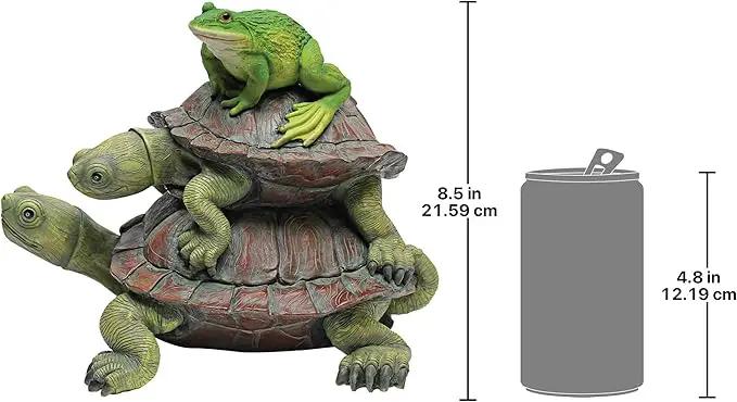 Design Toscano In Good Company Frog and Turtles Garden Animal Statue, 11 Inch Long, 8 Inch Tall, Cast Stone Resin, Full Color Finish by GreenHaven Gardens