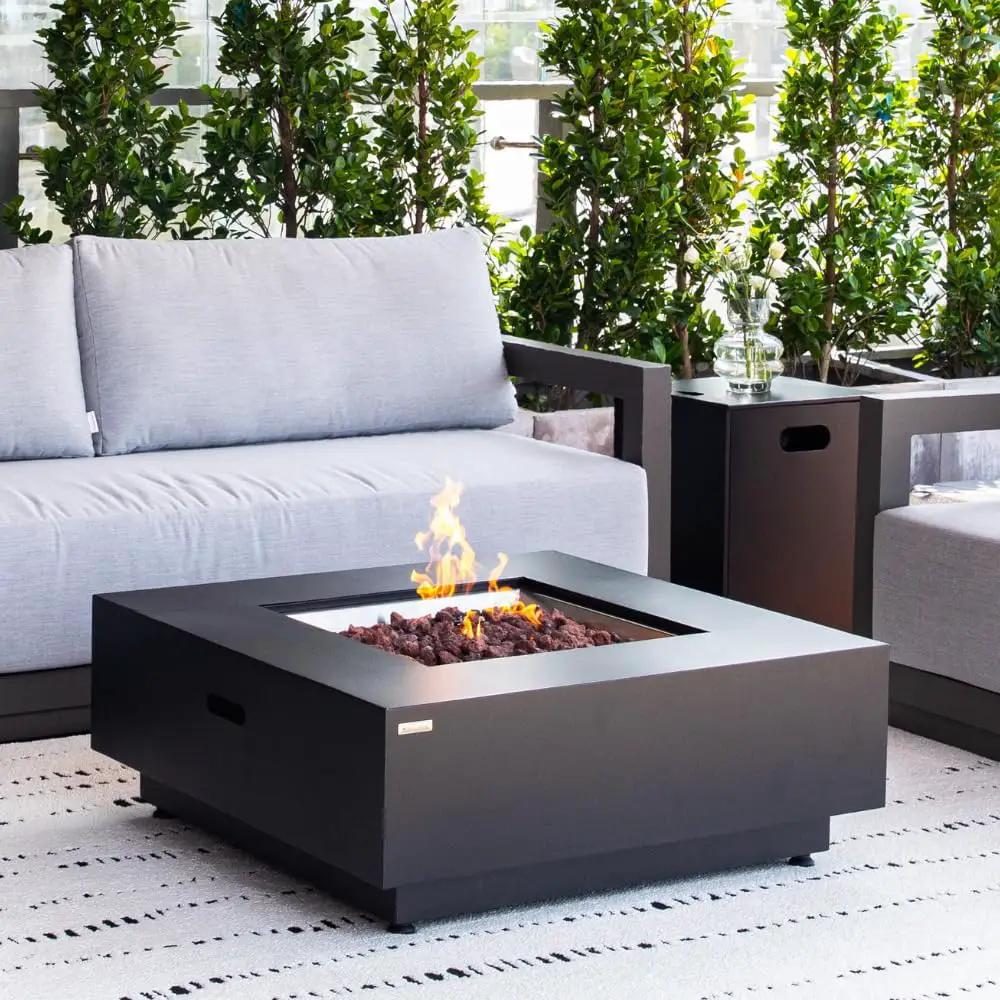 Ashton 36” Propane Fire Pit Smokeless Firepit Outdoor Gas Fire Pit for Outside Patio Firepit Table Includes Rain Cover Converter Kit Lava Rocks Lid CSA Certified by GreenHaven Gardens