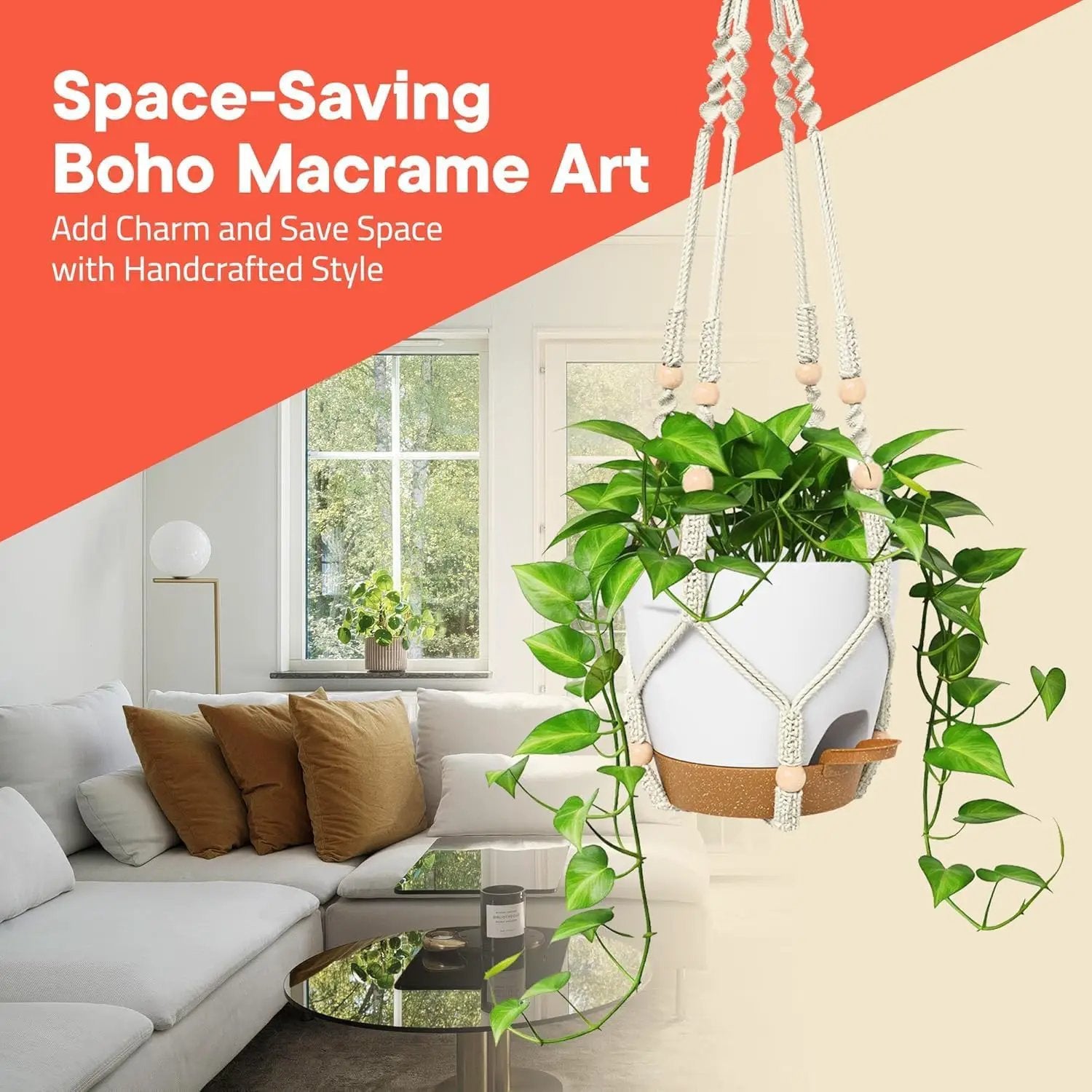 Black Hanging Self Watering Pots with Macrame Black Rope, 3 Pack Indoor & Outdoor Hanging Plant Pots with Built-in Reservoir, Wick Rope, Drainage Holes & Hooks, Stylish Boho Decor Hanging Planter by GreenHaven Gardens